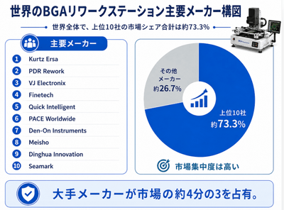 図.   BGAリワーク装置, グローバル市場の競争環境