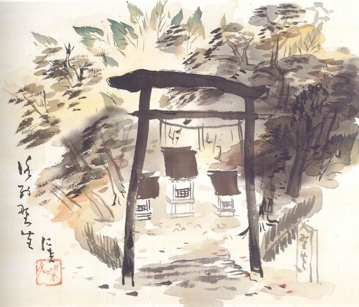 野々宮図 富田渓仙筆