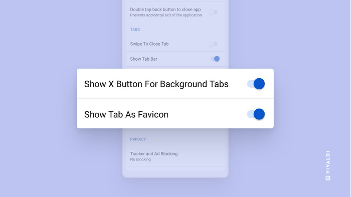 Android版 Vivaldi、タブの表示内容の新しい選択肢