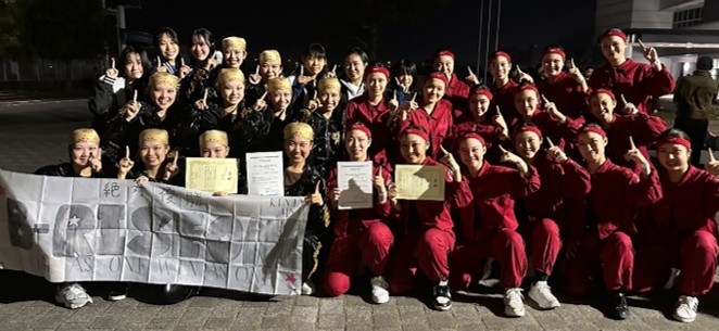 令和7年度ダンスドリル秋季競技大会(中国・四国大会)で優勝した際の様子