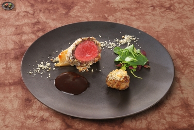 鹿の香草パン粉焼き