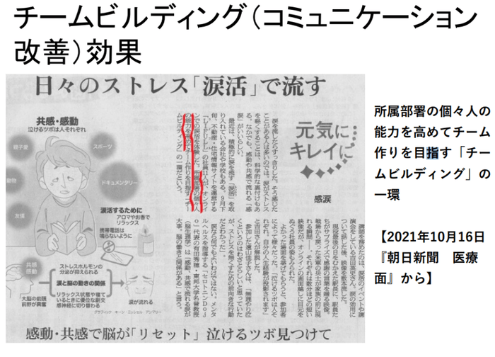 ストレス解消目的だけでなく、職員間のコミュニケーション改善にも活用。職員同士の結束力を高めます。