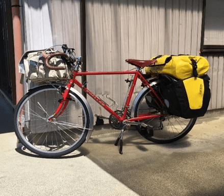 旅の相棒の自転車(ランドナー)