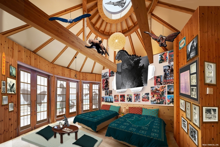 ▲昭和時代を彷彿とさせる雰囲気に怪獣たちが大集結した、新ゴジラコラボルーム ※画像はイメージです。