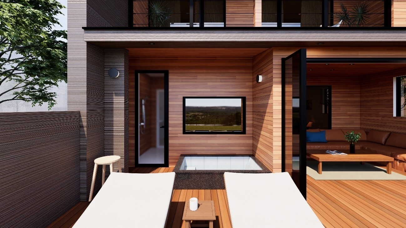 スイートヴィラタイプ アウターリビング・温泉・サウナイメージ