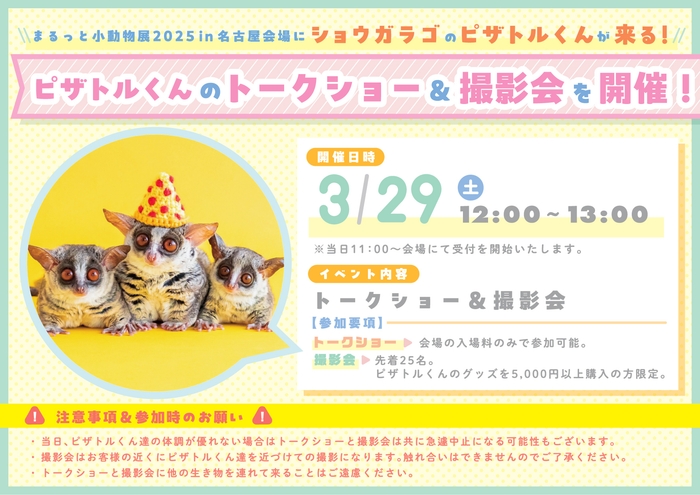 ショウガラゴのピザトルくん特別イベント開催!