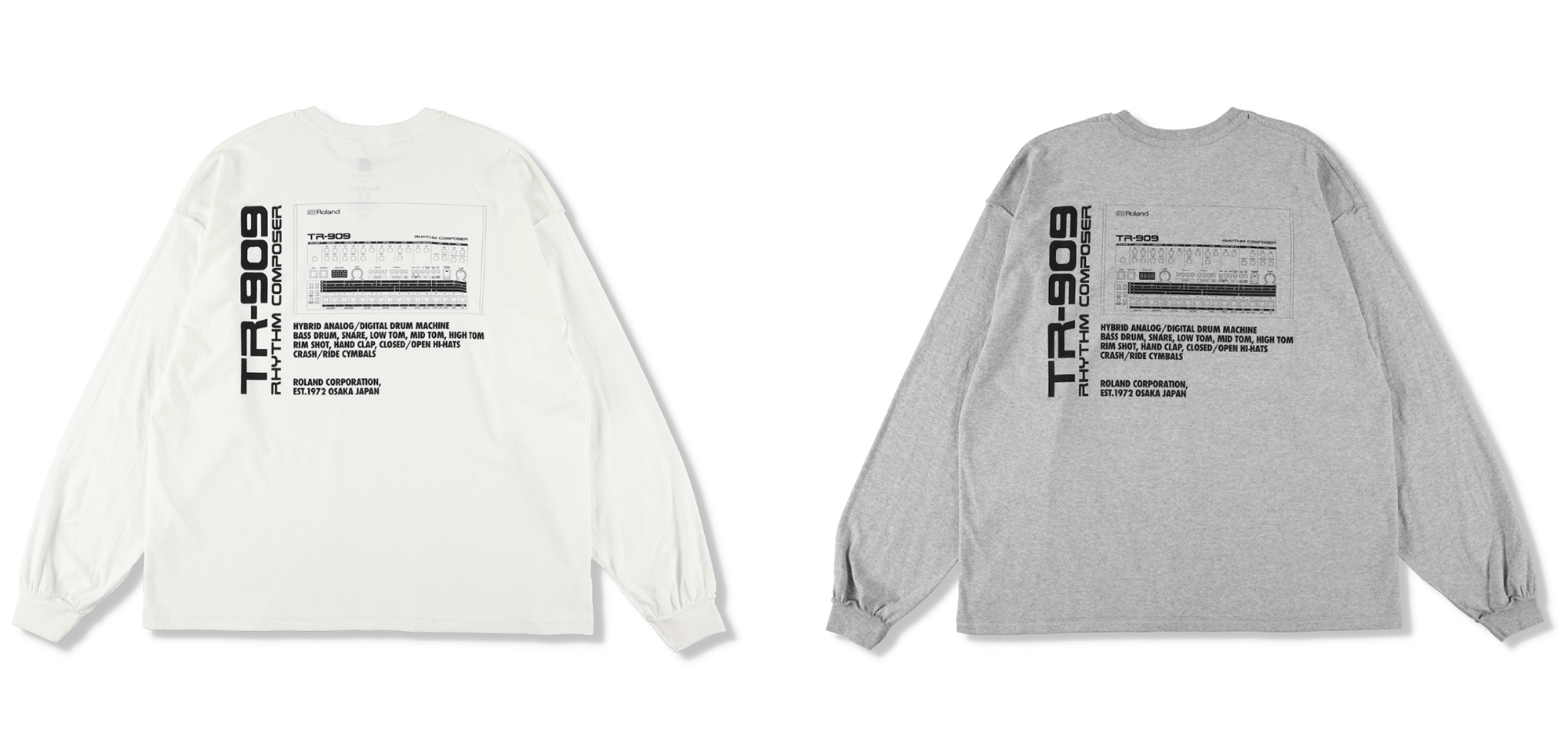 TR-909 LONG SLEEVE T-SHIRT(ISNESS MUSICxROLAND)