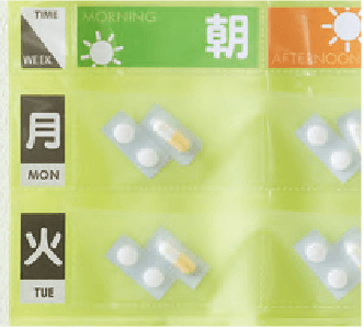 ポケットサイズを拡大。 ポケットの横幅が従来品(OF-3)よりも10mm大きくなり、よりお薬をポケットから取り出しやすくなりました。(OF-3 ポケットサイズ ヨコ94×タテ46mm)