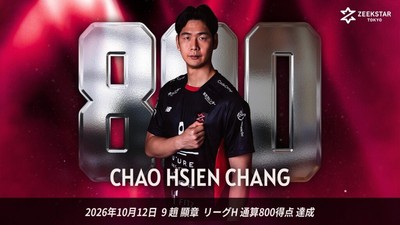 趙顯章選手 リーグＨ通算800得点を達成