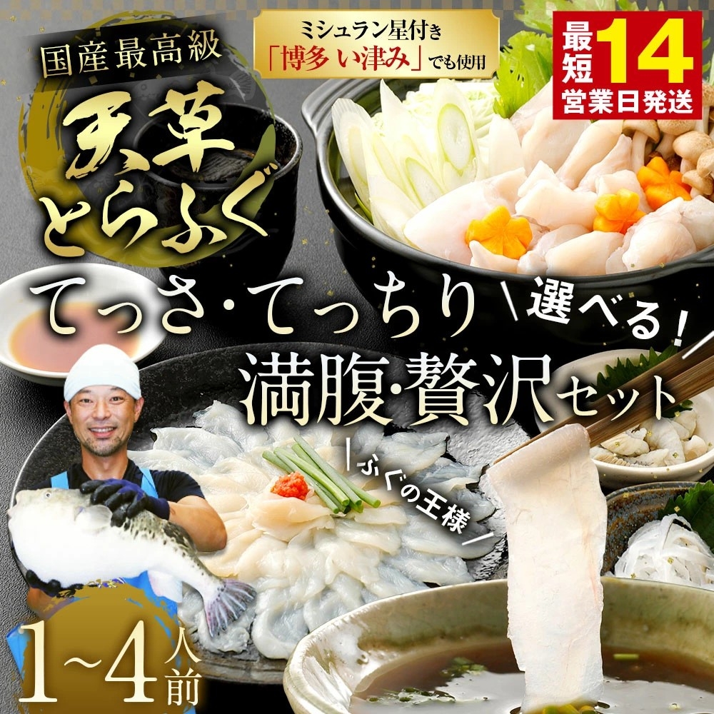 【熊本県上天草市ふるさと納税】ミシュラン星付きのプロが愛用！熊本県認証の陸上養殖とらふぐを贅沢なてっさ・てっちりで堪能
