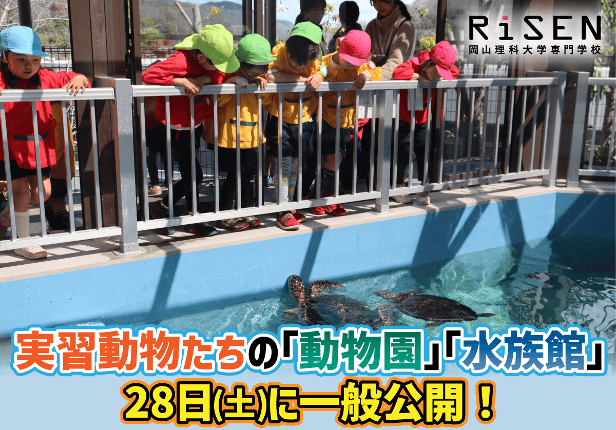 【岡山理科大学専門学校】実習動物たちの「動物園」「水族館」28日(土)に一般公開！