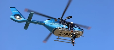 直下型地震発生を想定した災害対策訓練を実施　県警機動隊・航空隊、那賀消防、県立医大等と連携し救助訓練