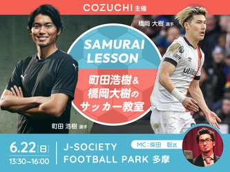 ＜開催報告＞ COZUCHI主催、町田浩樹 選手＆橋岡大樹 選手による サッカー教室を株式会社TRIADの協賛で共同開催
