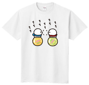 赤い子と青い子柄（デザイン例）