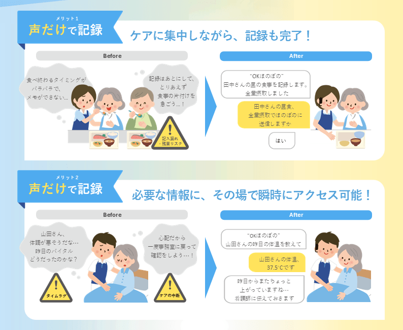 ほのぼのVoiceを使った際のビフォーアフター