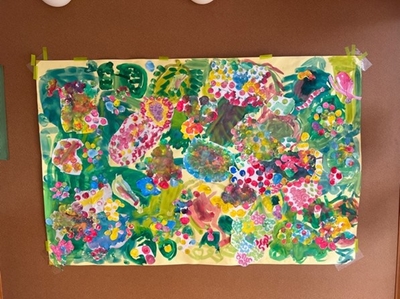 たんぽでお絵描き体験