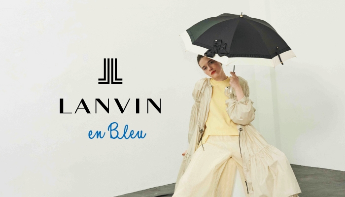 LANVIN en Bleu(ランバン オン ブルー)ビジューリボン 晴雨兼用日傘ブラック