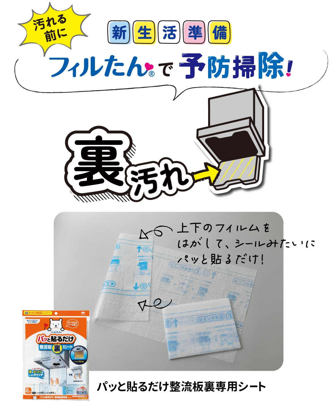 パッと貼るだけ整流板裏専用シート