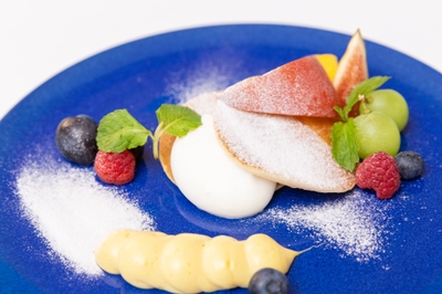 ウェルカムスイーツ　パンケーキ（青のアフタヌーンティー）