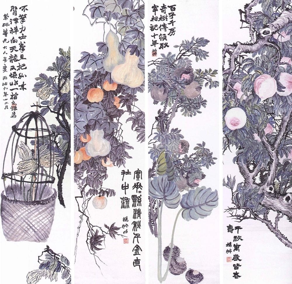 四時花卉図(四幅対)