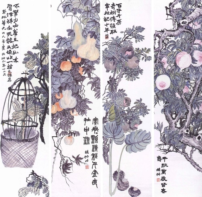 四時花卉図(四幅対)