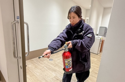 火災発生を想定した、初期消火対応