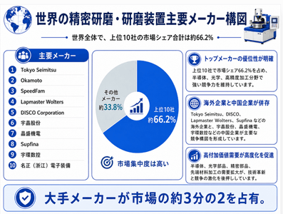 上記の図表/データは、QYResearchレポート「精密研削・研磨装置世界市場調査レポート 2026-2032」から抜粋したものです。ランキングは2025年データに基づきます。最新データは、当社の最新調査データに準拠します。