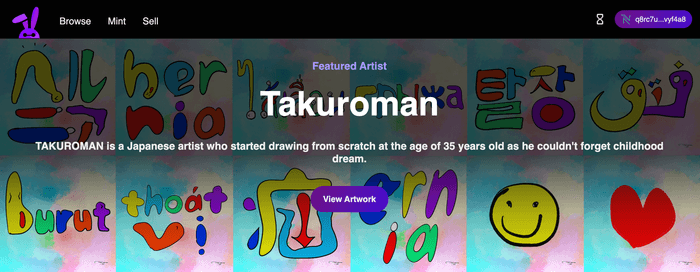 GRABBIT トップページでTAKUROMANを特集