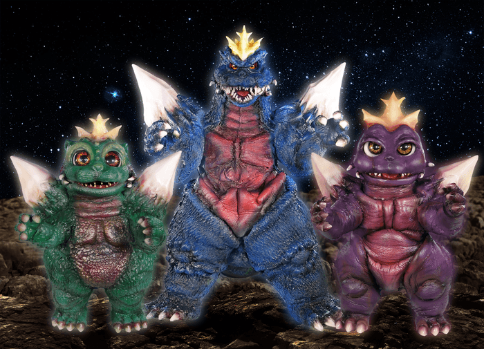 ▲スペースゴジラ3兄弟がニジゲンノモリに降臨!