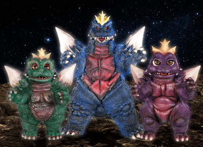 ▲スペースゴジラ3兄弟がニジゲンノモリに降臨！