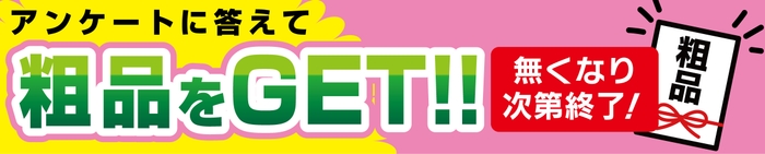 「統合セール」期間中は、簡単なアンケートにお答えいただいたお客様へ粗品プレゼント!