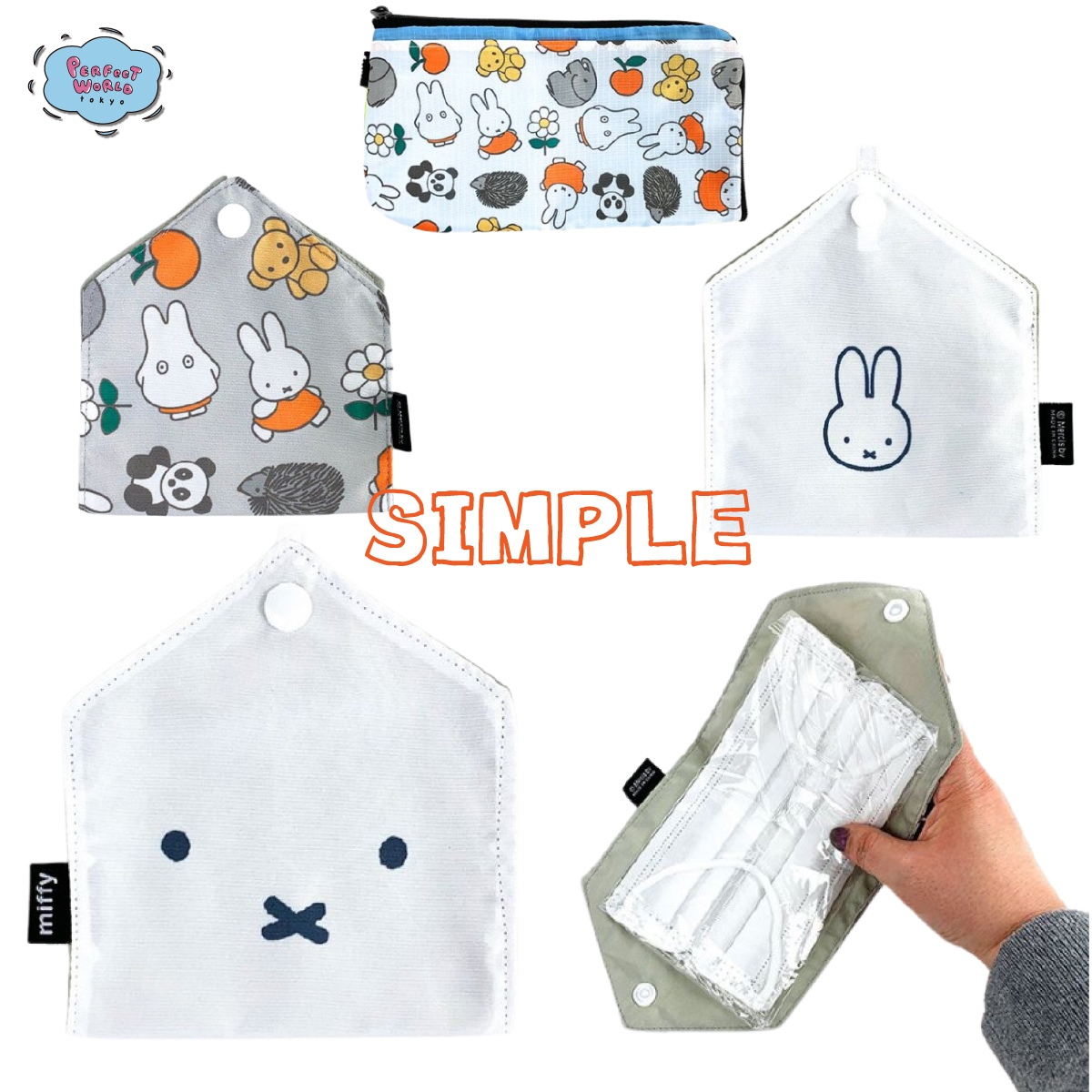 シンプルな新しい生活様式のエチケット。マスクの携帯や収納ができちゃう♪ミッフィーのマスクケース&ポーチ