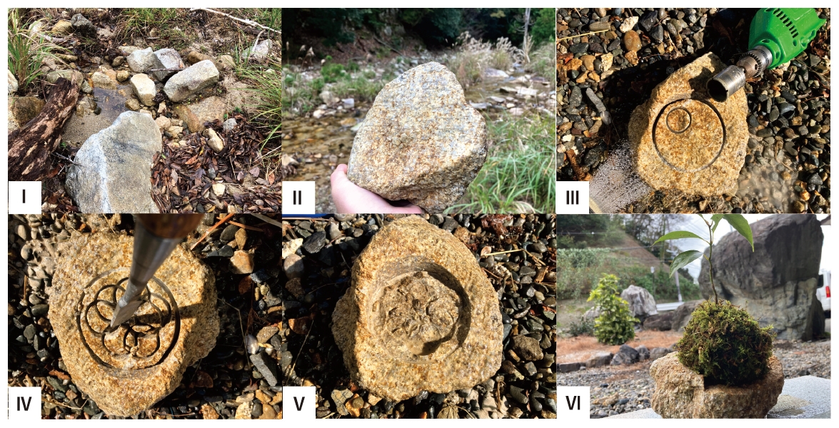 (写真1)石製容器製作工程