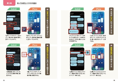iPhone、Androidの機種別に基本操作を解説（第1章より）