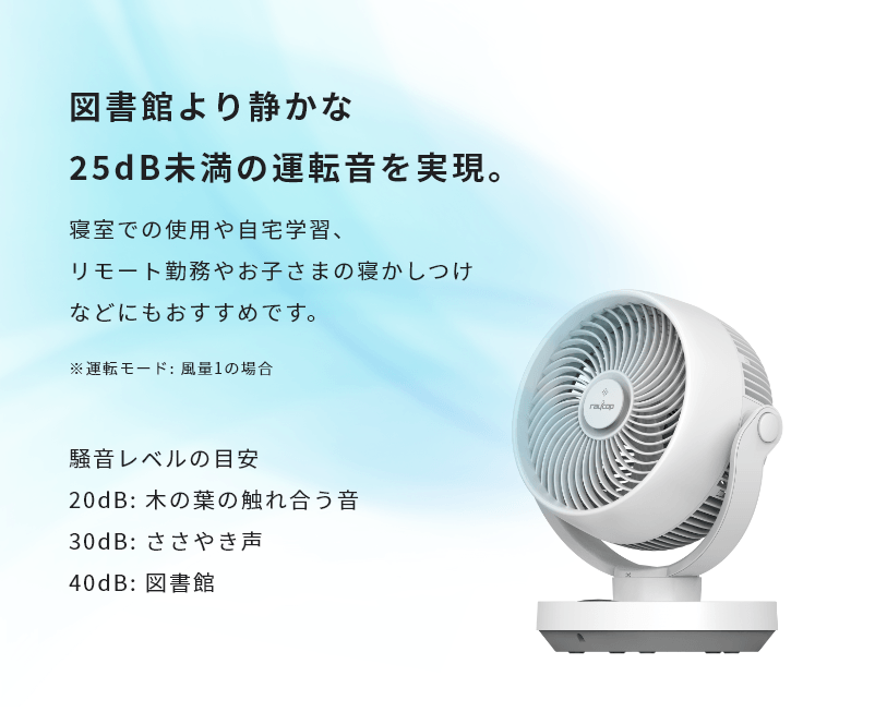 25dB未満の運転音を実現