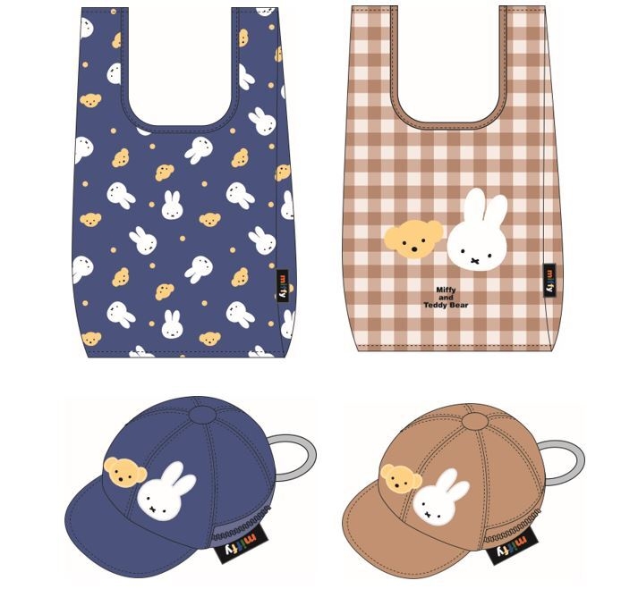 キャップ型ポーチ付きエコバッグ(全2種)