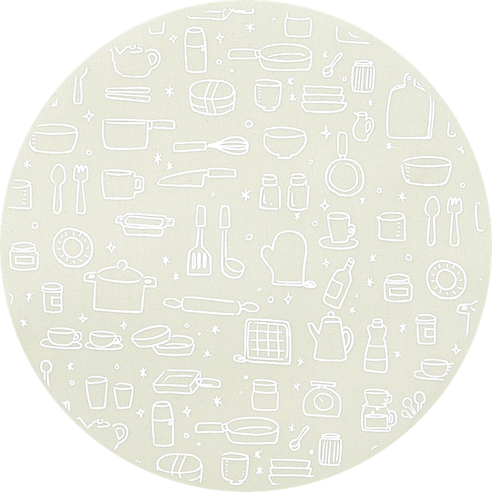 キッチンツール柄ミルキベージュ