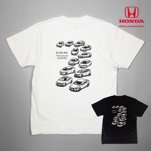 2401HD41-07 シビック Honda CIVIC HISTORY Tシャツ