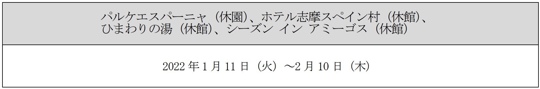 休園日・休館日のご案内