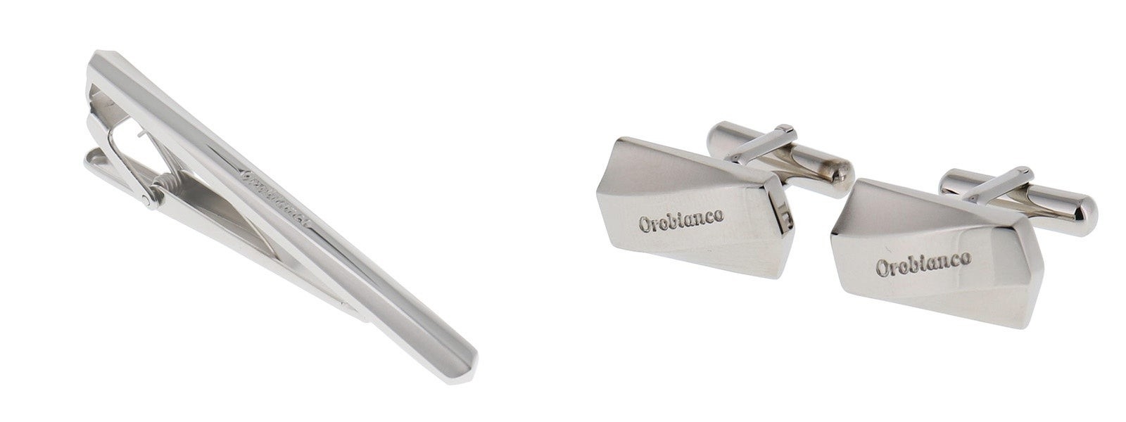 ORT552A タイピン/シルバー(左)、ORC552A カフス/シルバー(右)