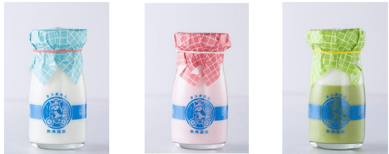 (左から)ミルク・いちご・抹茶