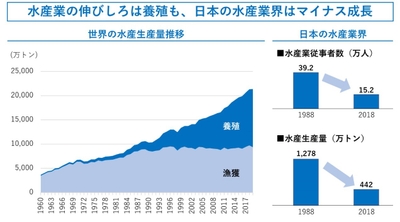 水産の伸びしろは養殖も、日本の水産業界はマイナス成長