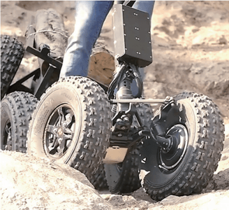 高トルク電動モータによる高い走破性と強力な搬送能力