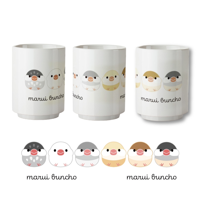 ノーマル/シナモン/シルバー/クリーム/白/桜 の文鳥勢揃い!