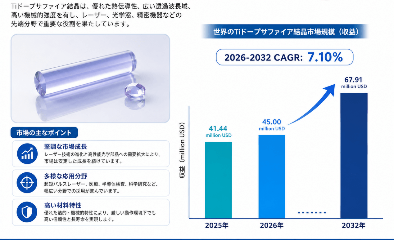 Tiドープサファイヤクリスタルマーケットリサーチ：調査方法＋業界分析＋売上規模
