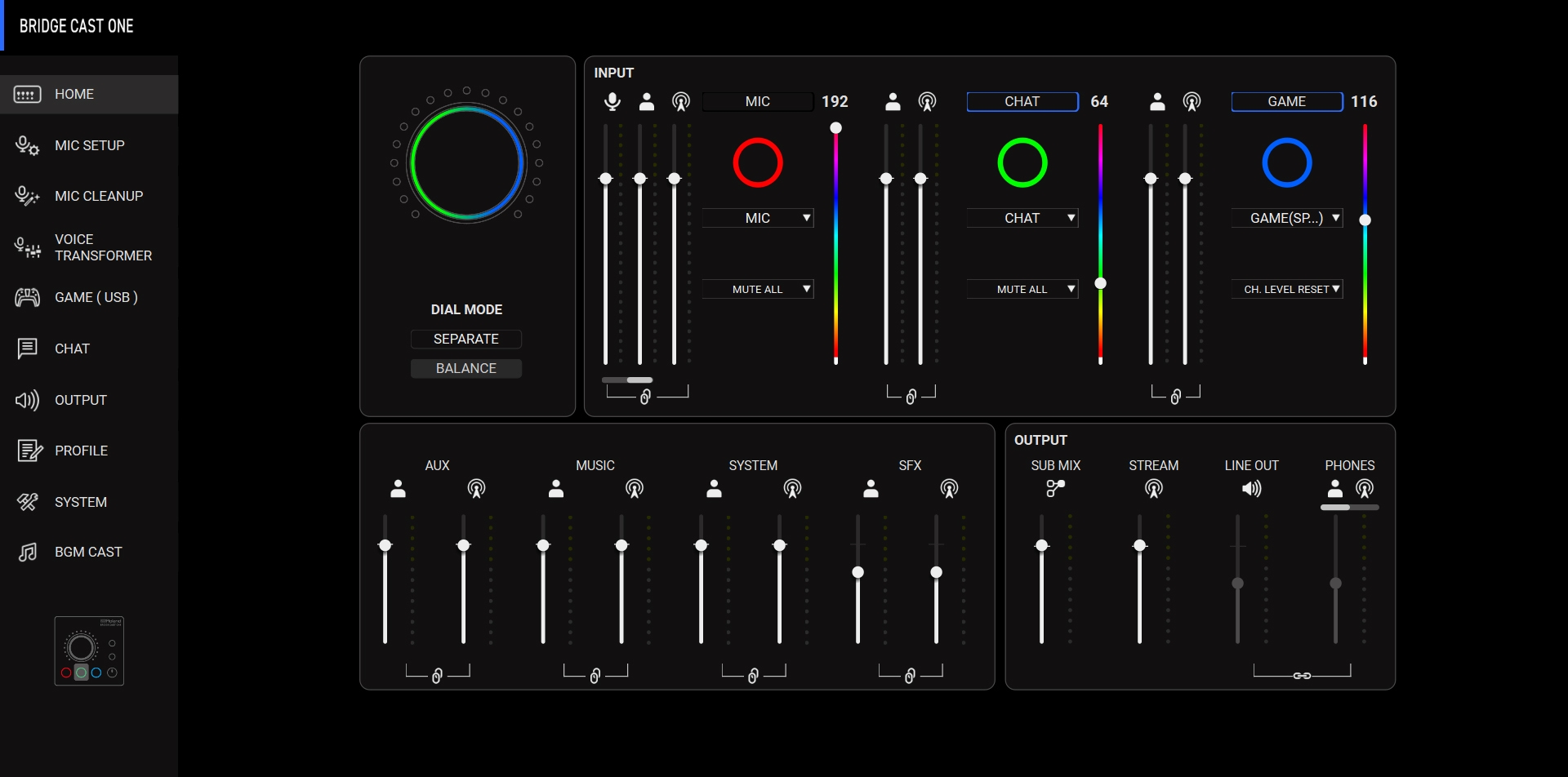 専用アプリ「BRIDGE CAST」画面イメージ