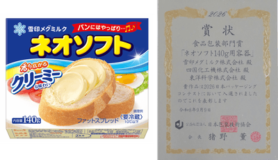 左：「ネオソフト」（140g）　右：賞状