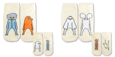 裏面には「右足専用」「左足専用」「靴下の構成図」が。