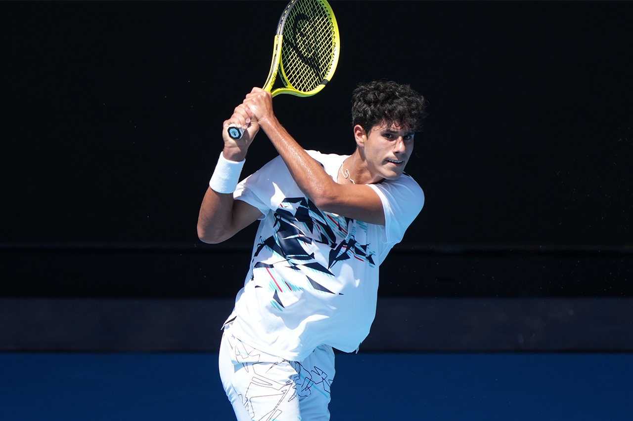 「全豪オープンジュニア」でのプレー写真/シングルスベスト4、ダブルス準優勝のバレホ選手