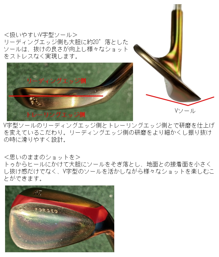 広田ゴルフ 軟鉄鍛造 フォージドウェッジ HT-012 商品説明2